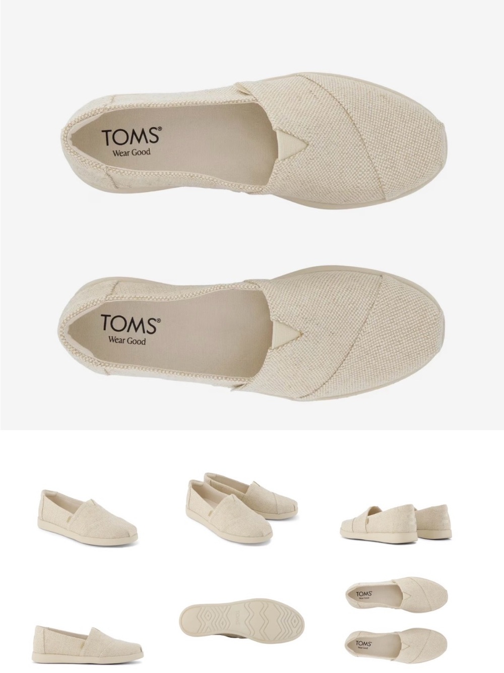 TOMS Women's Natural Canvas Slip-On Flats